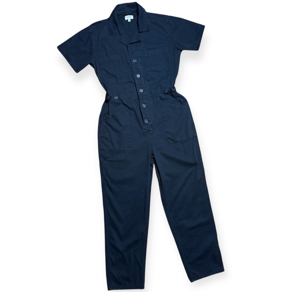 pistola black short sleeve utility jumpsuit